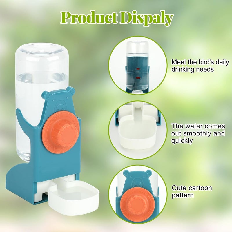 Rypet No Mess Bird Water Feeder Dispenser Set Automatic Bird Feeder Transparent Food Container Cage Acrylic Parrot Feeders Accessories for Small Birds Parrot Cockatoo Canary - Image 3